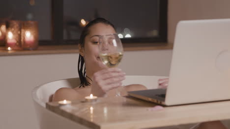 Woman-Taking-A-Bath-In-The-Bathtub