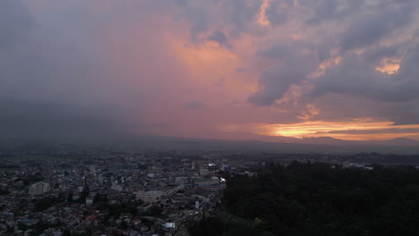 Sleepy-Bogor-City-As-Evening-Sky-Turns-Red-Indonesia-Track-In