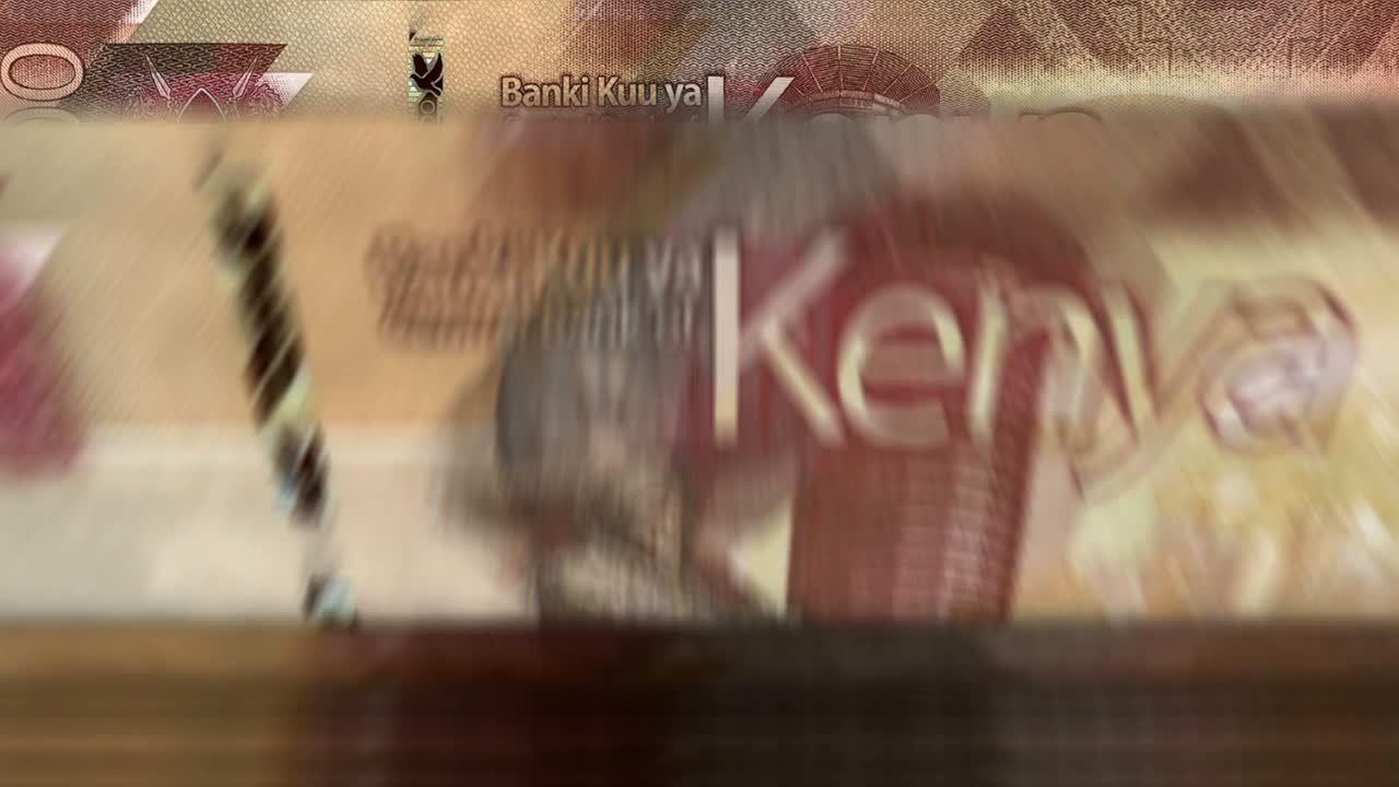 shilling keniano máquina de conteo de dinero en bucle hacia abajo