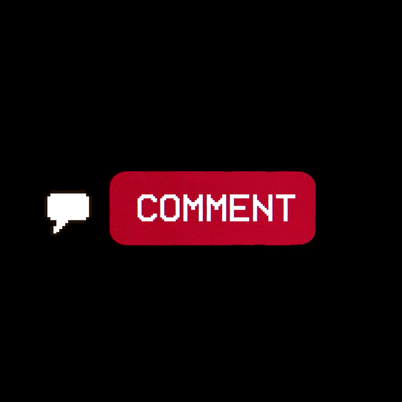 Pixel Art Mouse Cursor Clicking Comment Button with Glitch Effect