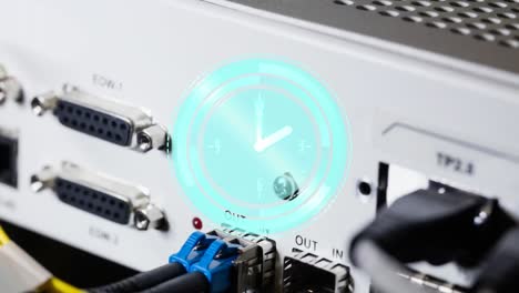 animation of moving clock over server