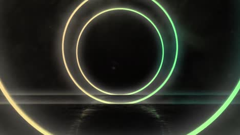 animación del círculo de neón geométrico brillante