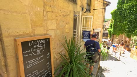 charming street scene in saint emilion, france