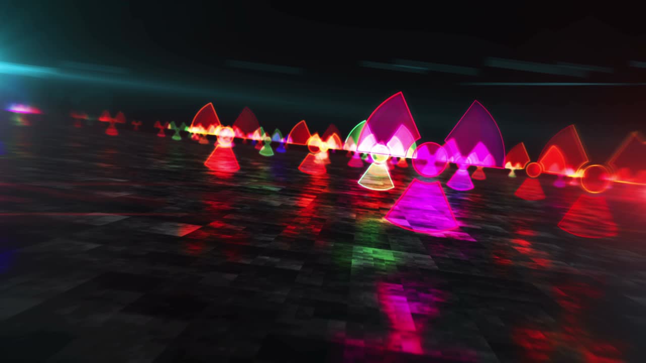 핵 경고 기호 추상 애니메이션