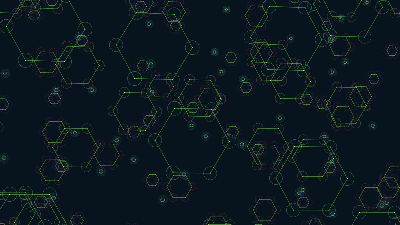 Symmetrical hexagonal pattern of connected circles