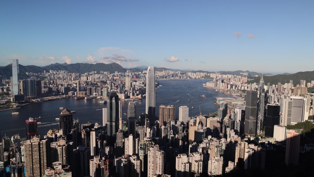 4 de septiembre de 2021 el horizonte de la ciudad de hong kong desde el pico