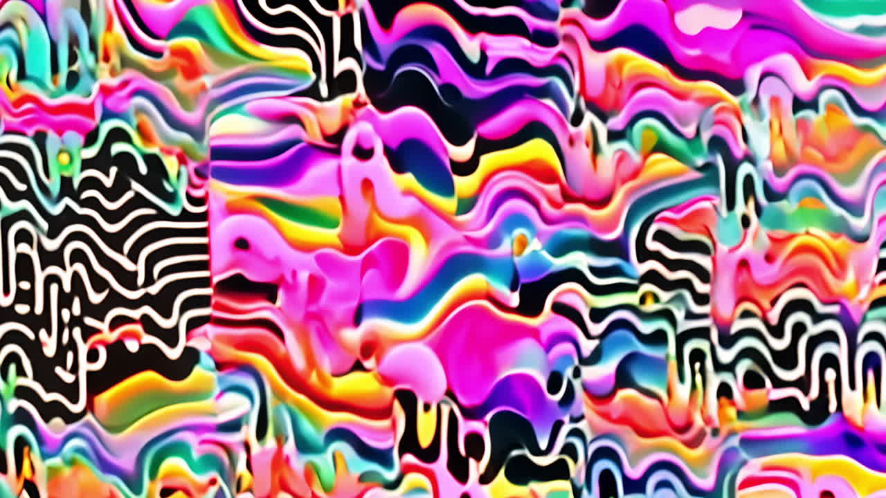 Colorful abstract patterns with wavy lines and vibrant hues animation
