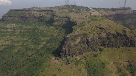 ancient fortifications of zunzhar buruj sinhgad fort near pune, india