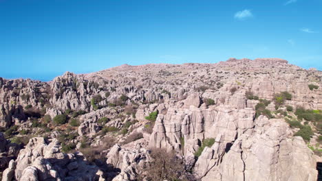 Aerial-view-of-nature-reserve-at-El-Torcal-de-Antequera,-Malaga,-Andalusia,-Spain