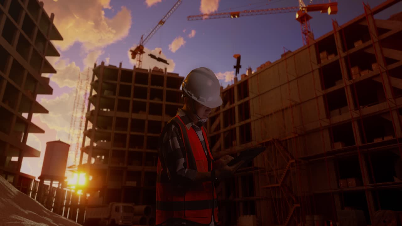 Construction Site Manager Reviewing Project Plans