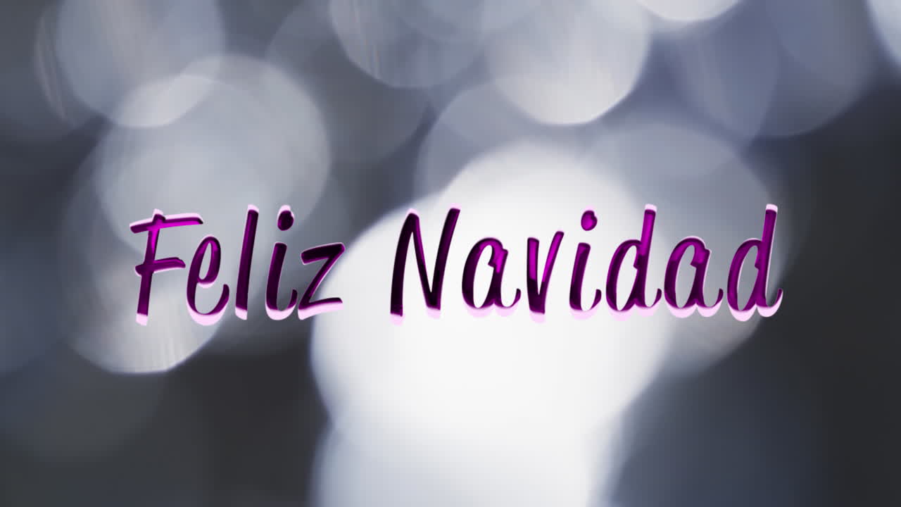 animación del texto de feliz navidad sobre manchas blancas de fondo claro