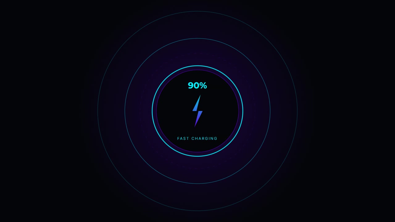 Digital Fast Charging Battery Percentage Progress Indicator