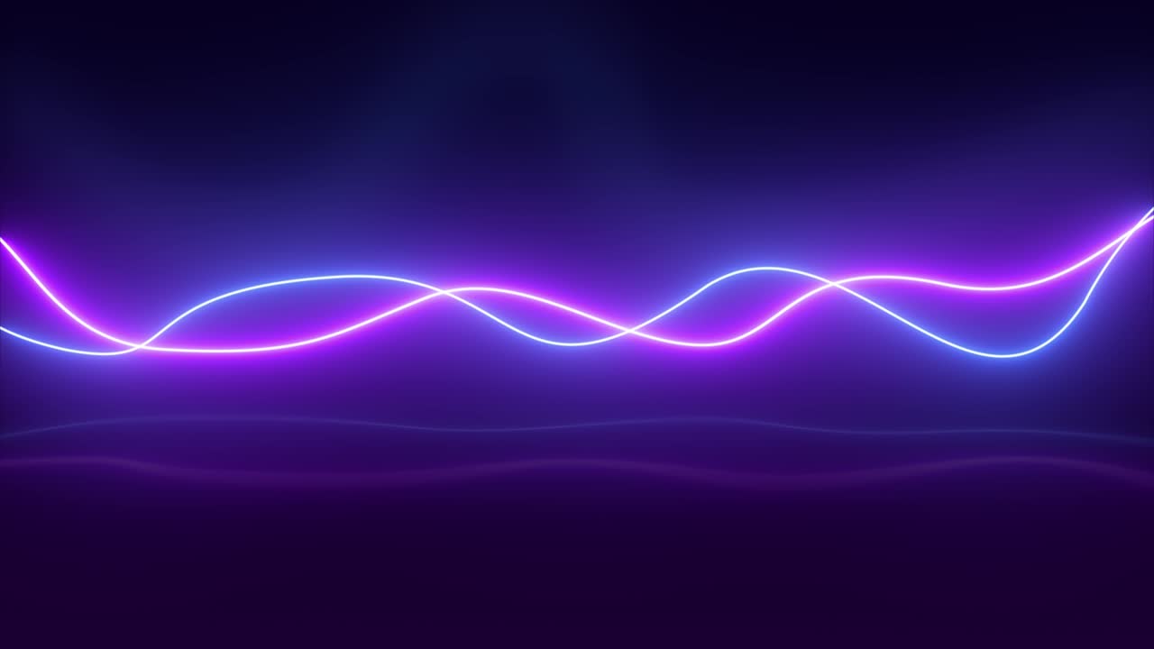 3d 추상적인 파란 네온 선이 움직이는 배경 원활한 루프 애니메이션