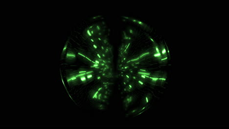 vibrant green circle with dynamic glowing lines in circular motion