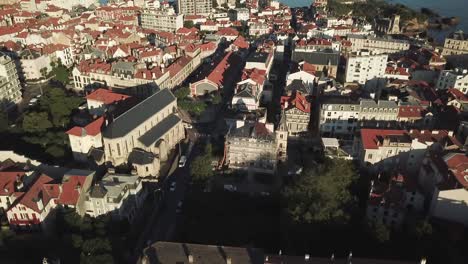 Biarritz-city-center-in-France.-Aerial-forward-tilt-down