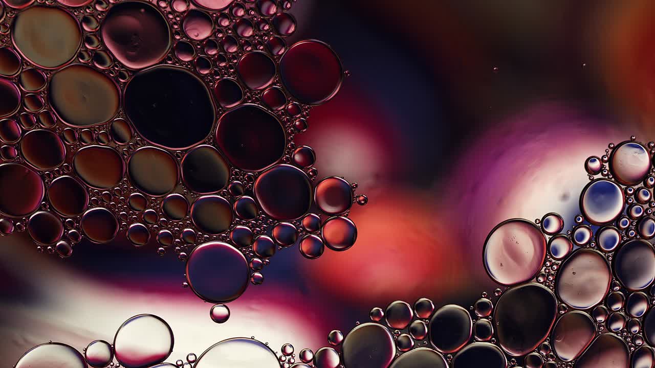 abstract colorido alimentos gotas de aceite burbujas y esferas que fluyen