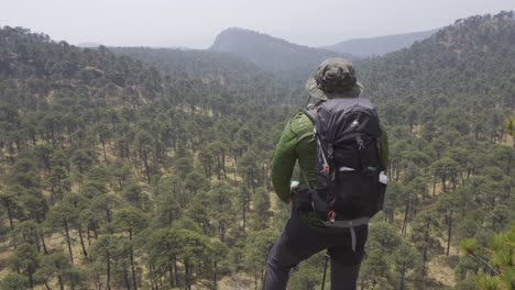 A-closeup-shot-of-a-Hispanic-hiker-on-top-of-mount-Tlaloc-in-Mexico