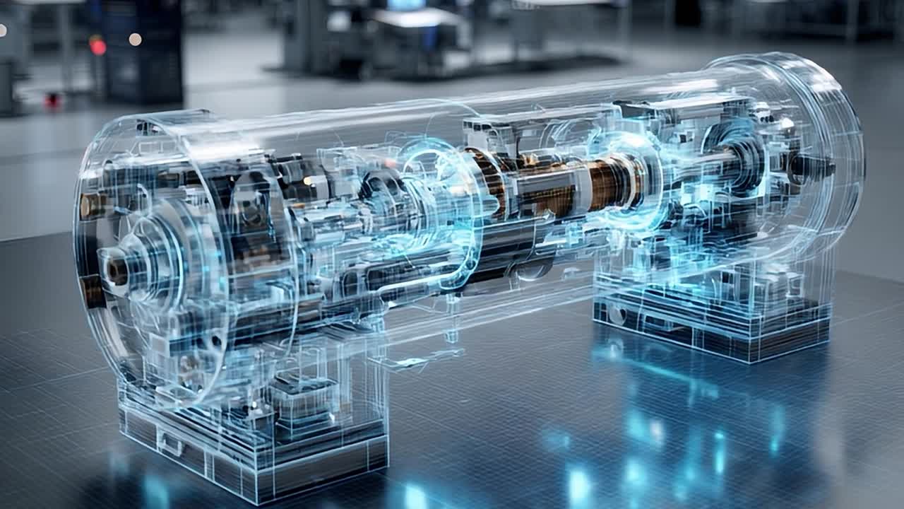 Avansert ingeniørkunst som viser et futuristisk mekanisk system