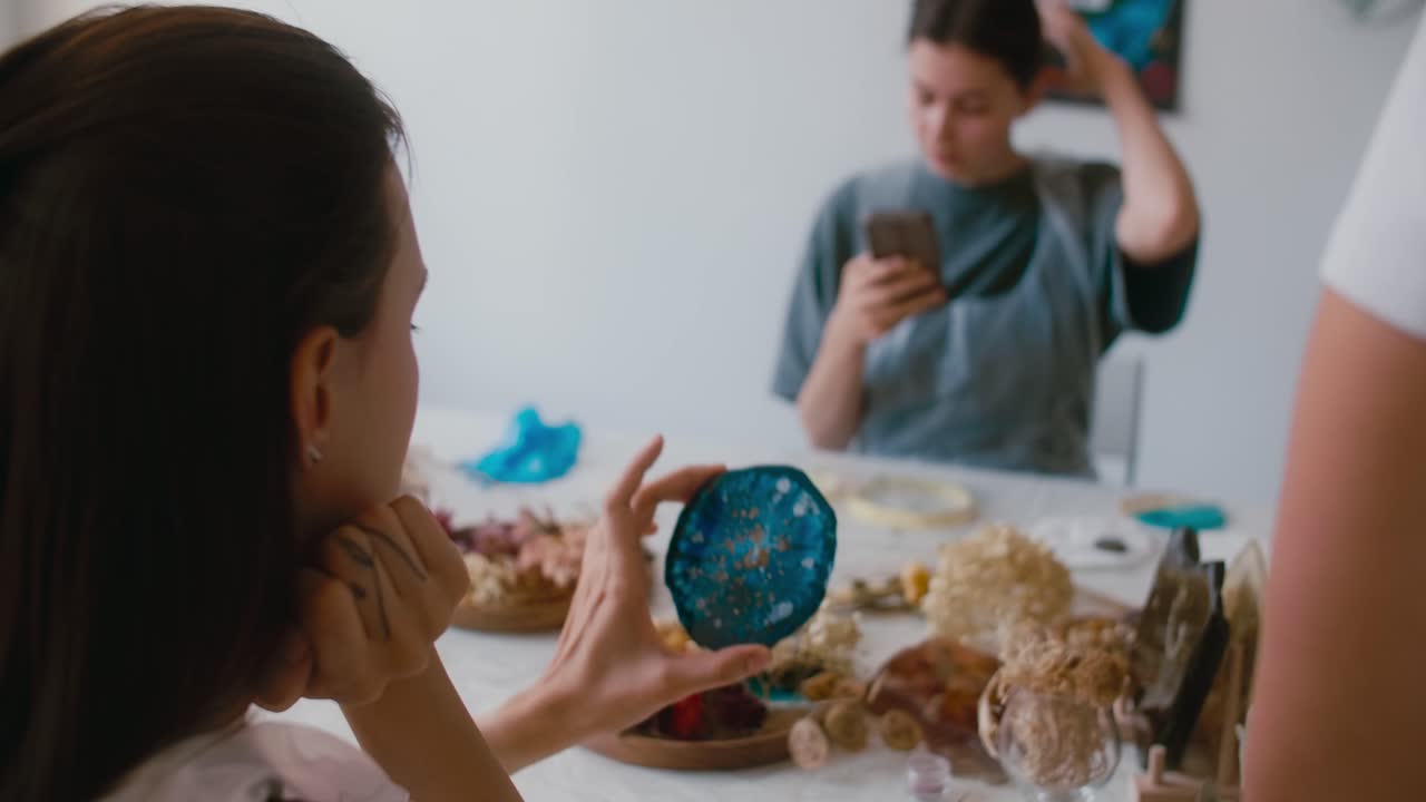 Women Creating Resin Art Pieces
