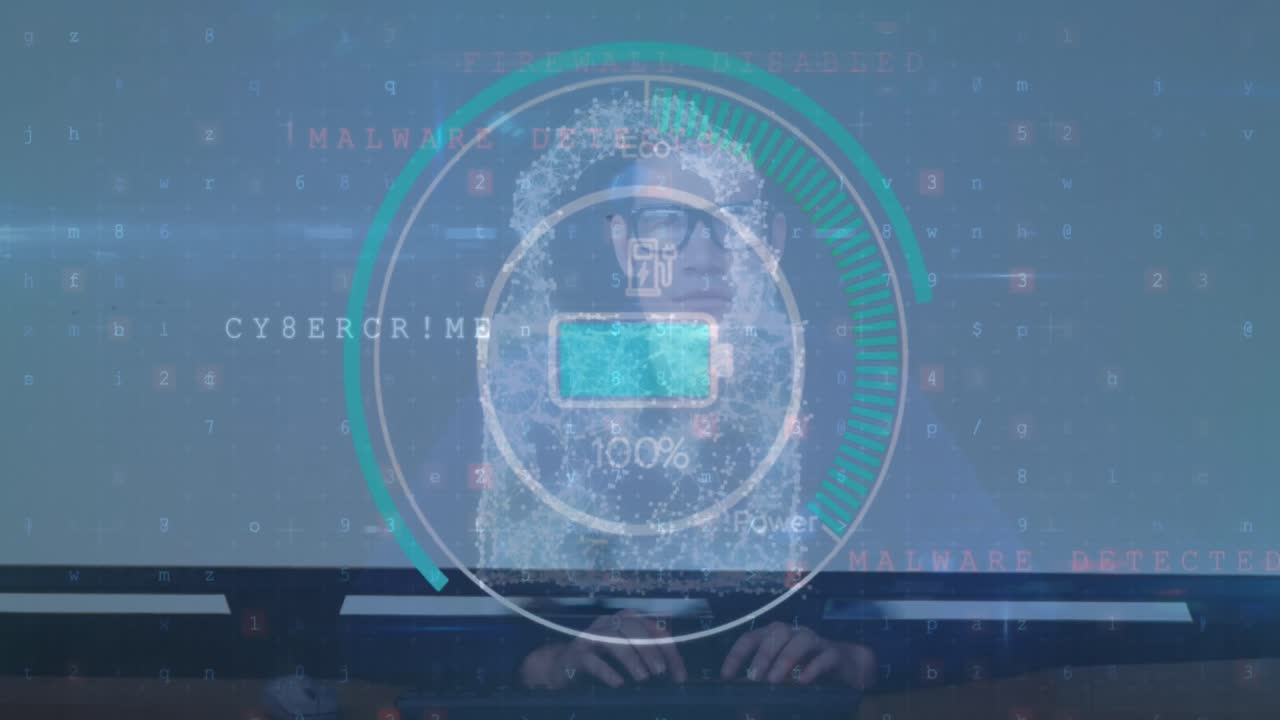 animación del procesamiento de datos sobre el hombre caucásico