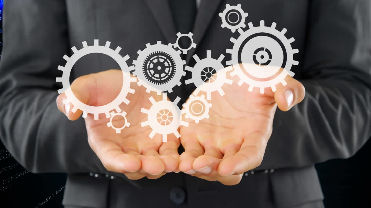 기어를 들고 있는 손