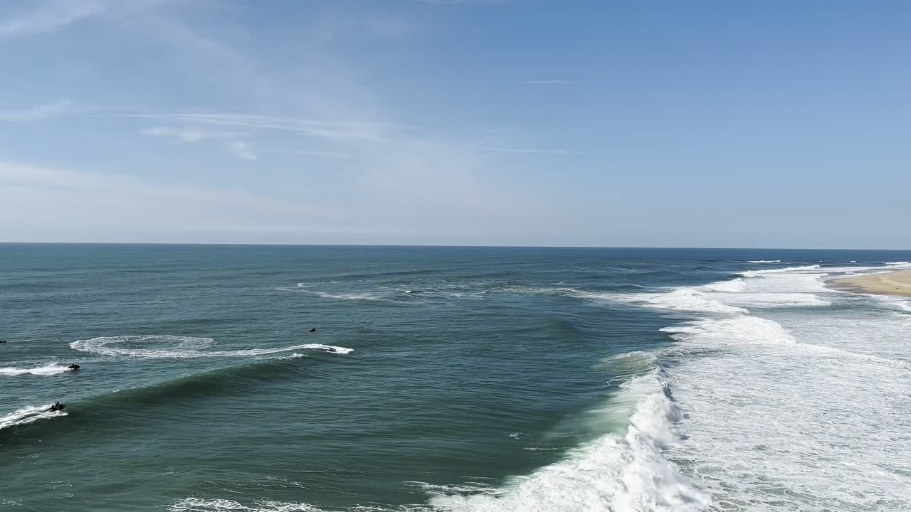 North Atlantic Ocean coastline Portugal Nazaré coast surf water sport waves