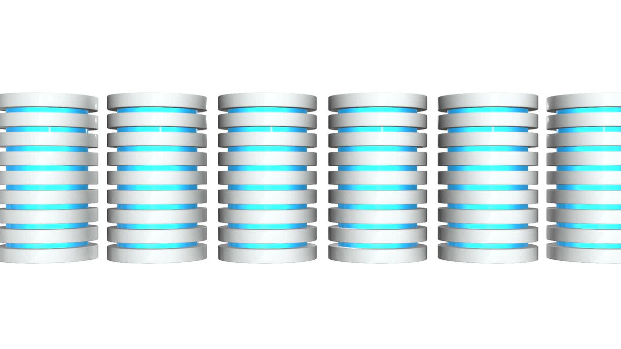 미래의 서버 하드 디스크와 데이터베이스 블록 또는 배터리 셀 웹 호스팅 또는 클라우드 컴퓨팅 개념