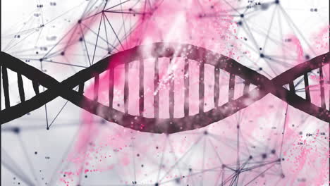 conexiones de cadena de adn y de red, animación de datos científicos