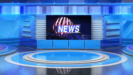 3d virtual news studio background loop