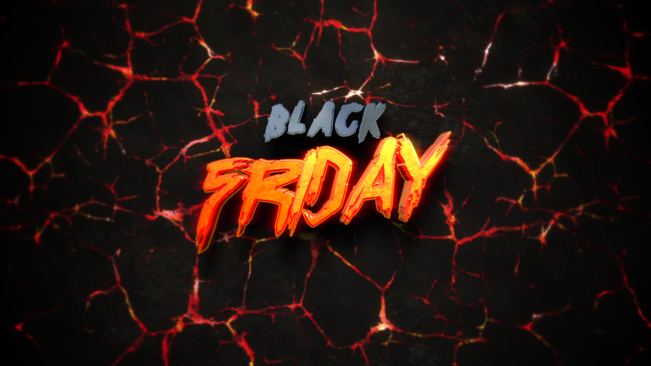 부서진 벽이 있는 검은 금요일 텍스트