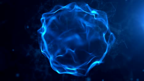 abstract blue technology background. luminous shimmer swirling particles