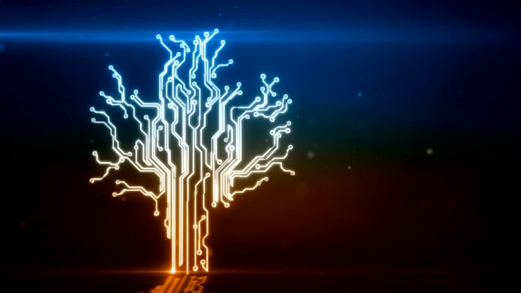 Blue circuit board electronic hi-tech. Beautiful chip background. Abstract circuit. Different colors in my profile.