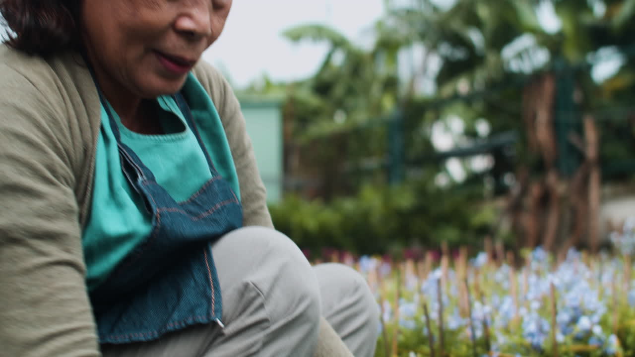 실내에서 일하는 정원사