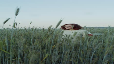 woman in a wheat field