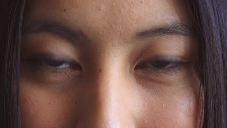 close-up of a woman's eyes