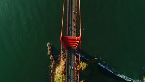 forward drone flight downward-facing camera, golden gate, san francisco, drone