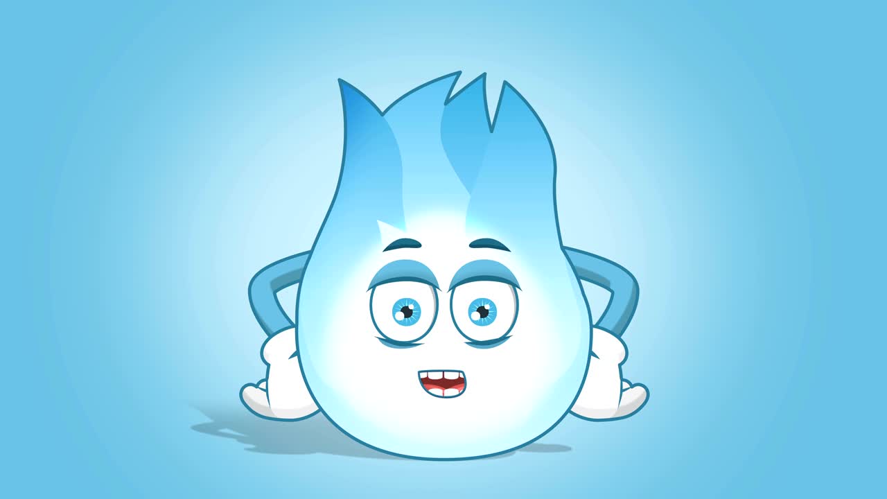 dibujos animados altavoz de llama de gas hablar con animación de cara alfa mate