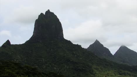 mount tohivea or tohiea from moorea, french polynesia