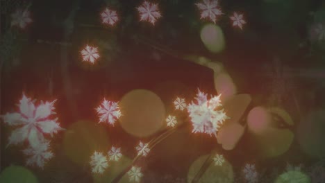 animación de nieve cayendo sobre un fondo oscuro
