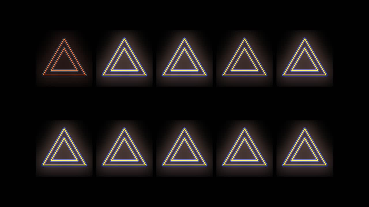 patrón de triángulos geométricos amarillo neón en la noche