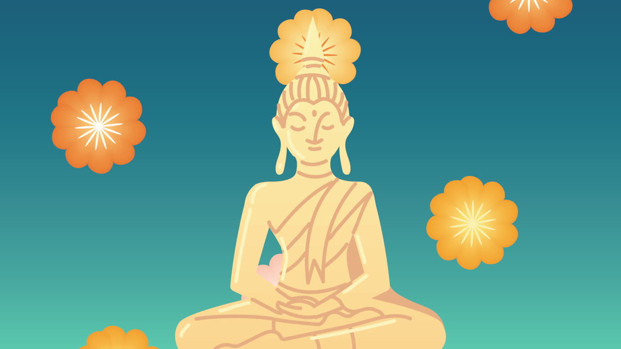 la animación del festival loy krathong con el buda