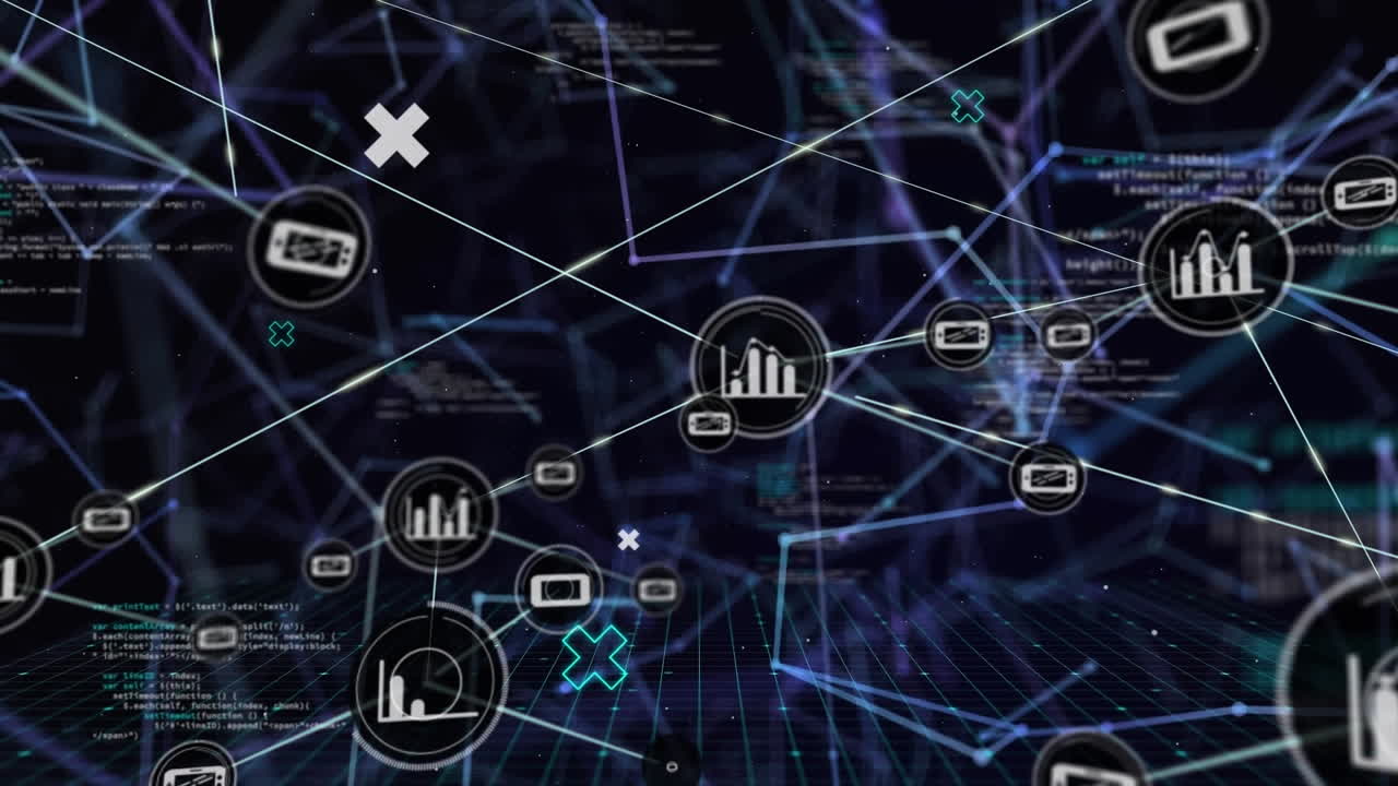 Animation of network of connections over data processing