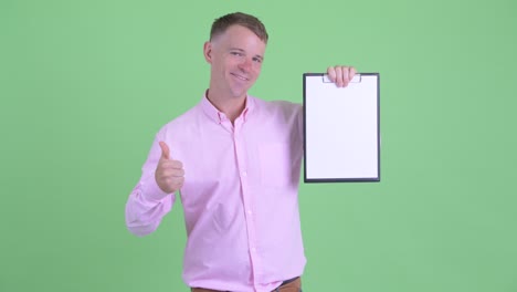 portrait of businessman with pink shirt