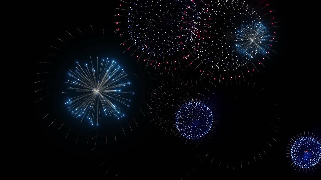 Of real colorful fireworks festival in the sky display at night during national holiday new year