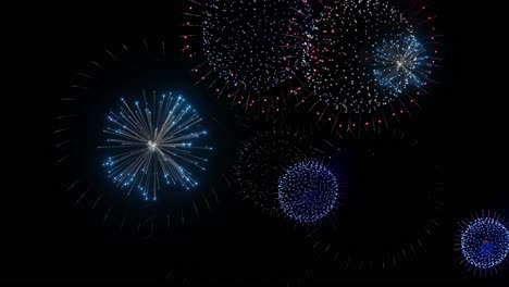 of real colorful fireworks festival in the sky display at night during national holiday new year