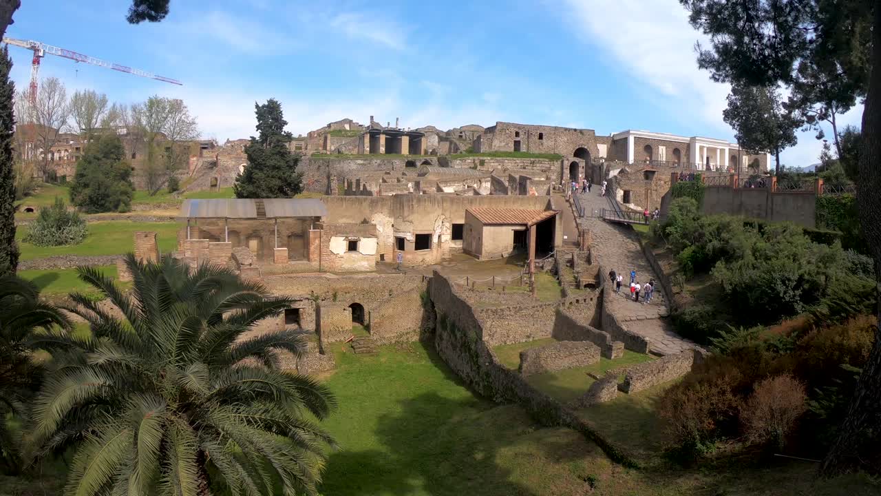 vistas de las ruinas arqueológicas de la ciudad de pompeya.
