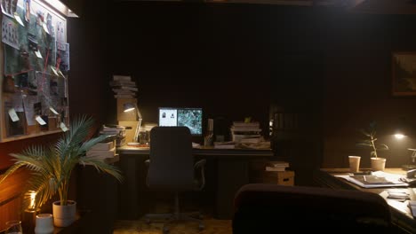 detective's office at night