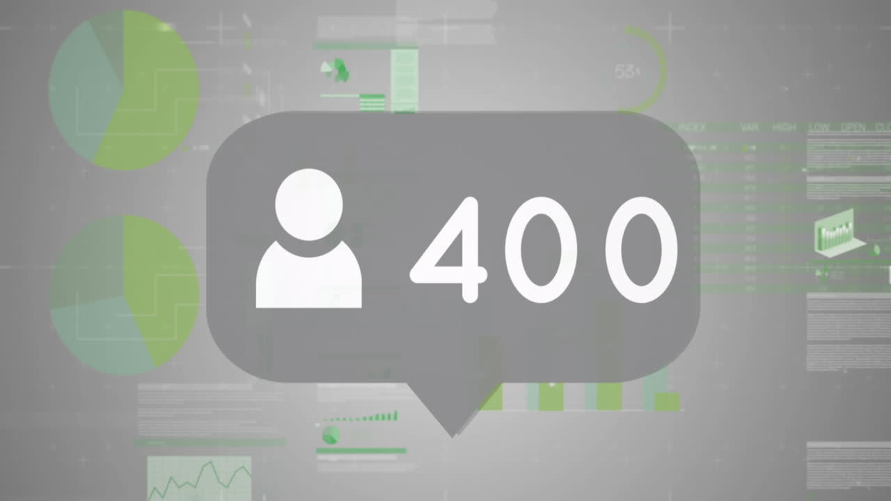 animación de números que cambian a lo largo de las estadísticas y procesamiento de datos