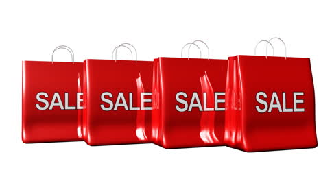 four bags with sale sign