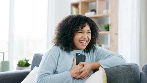 happy, in love and satisfied woman with a phone